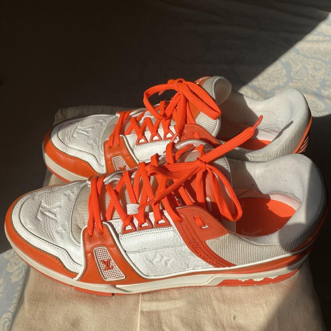 Louis Vuitton LV Trainer Stripe Orange Men'S Sneakers Shoes