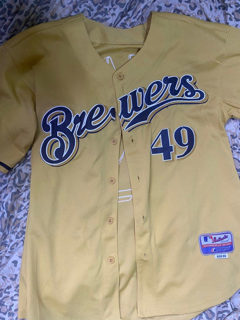 Majestic Men's Majestic Navy/Gold Milwaukee Brewers Authentic