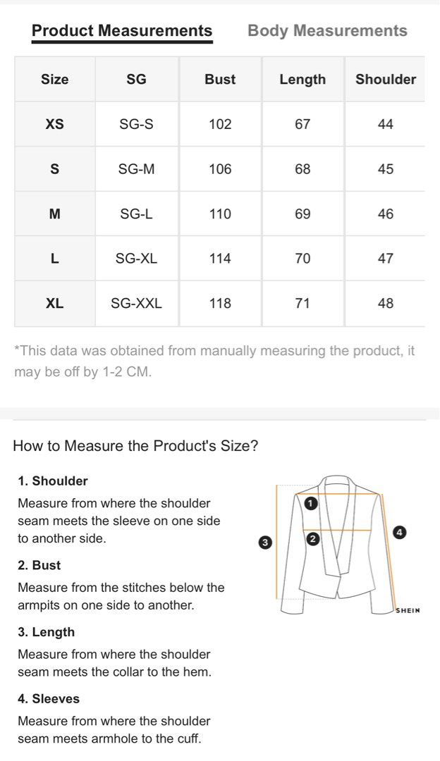 Raymond blazer hotsell size chart