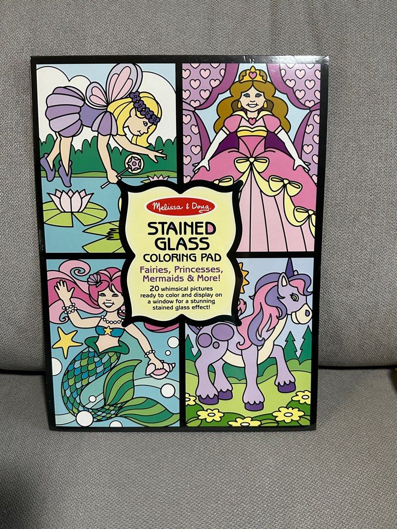 Melissa and Doug Stained Glass Coloring Pad, Hobbies & Toys, Toys