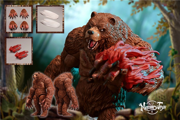 MEMORY TOYS 熊 Memory Toys - Steel Black Bear Action Figure - ToyNewsI.com