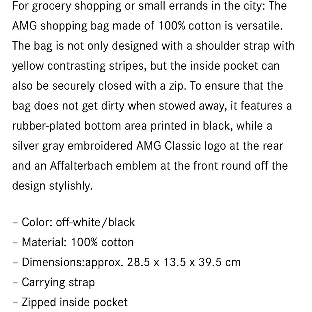 AMG shopping bag-B66959343  Mercedes-Benz Classic Store