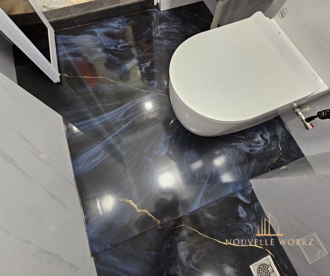 Metallic epoxy flooring (with HDB license direct contractor), Home