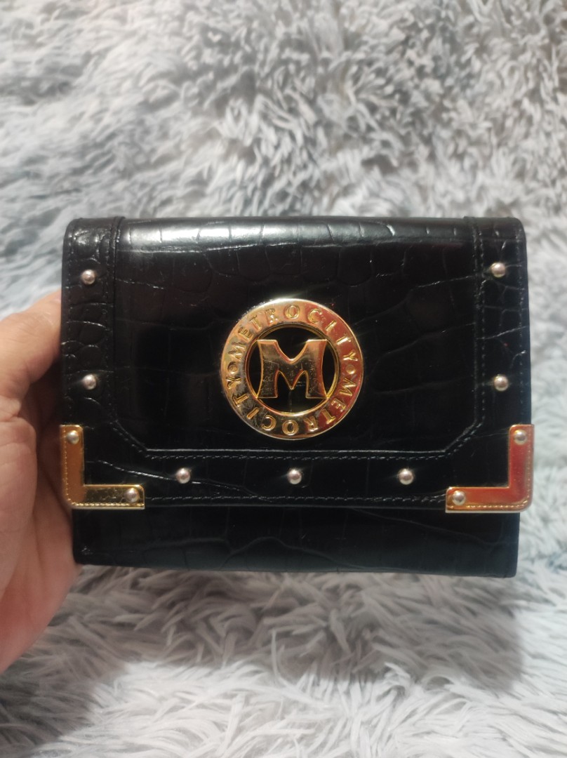 Metrocity, Bags, Metrocity Trifold Long Wallet In Red Gold