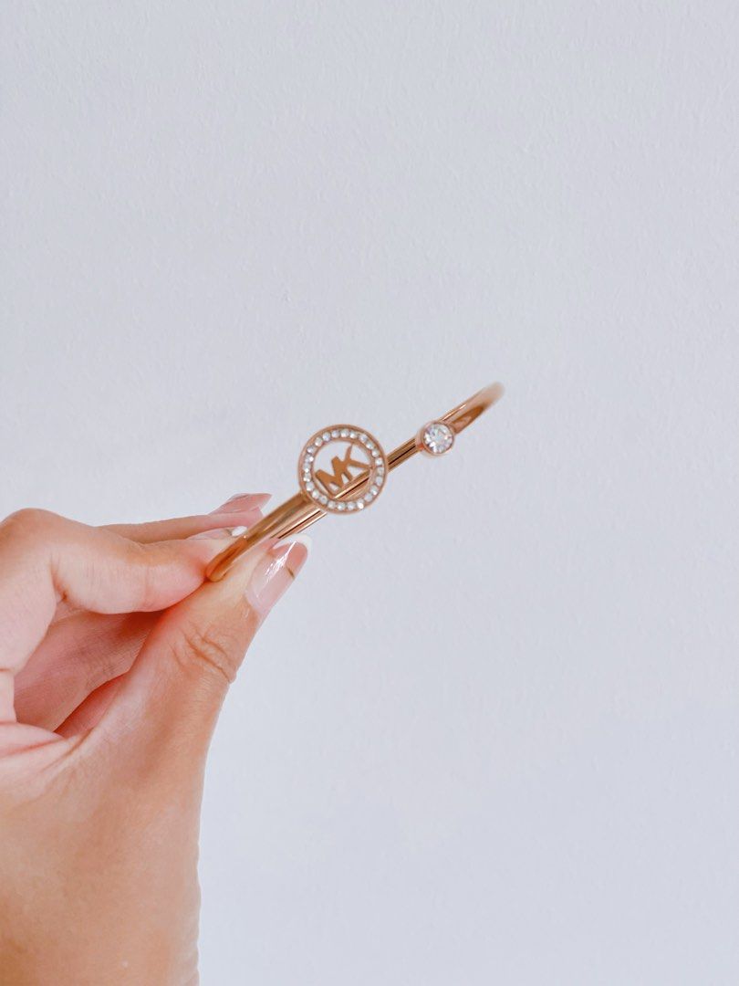 Michael Kors Brilliance Logo Bracelet Rose Gold Women s Fashion