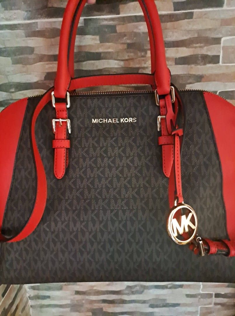 Brown and red michael kors purse outlet