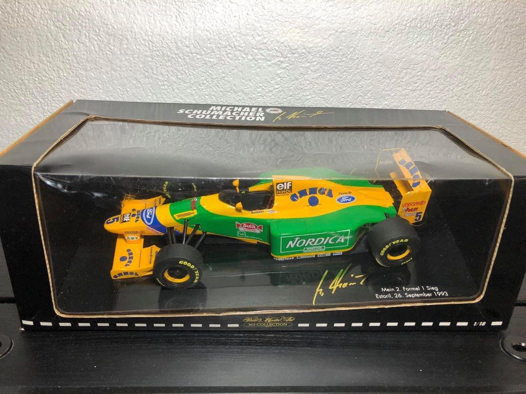 Minichamps Benetton B193 (Category: Vehicle & Diecast Models) located in Quezon City. Submitted by van007 (Listing ID 1243395020, Image 1). Description: Minichamps Benetton B193 driven by Michael Schumacher in 1:18 scale. Hard to find and a must have for the Schumacher or F1 collector.
