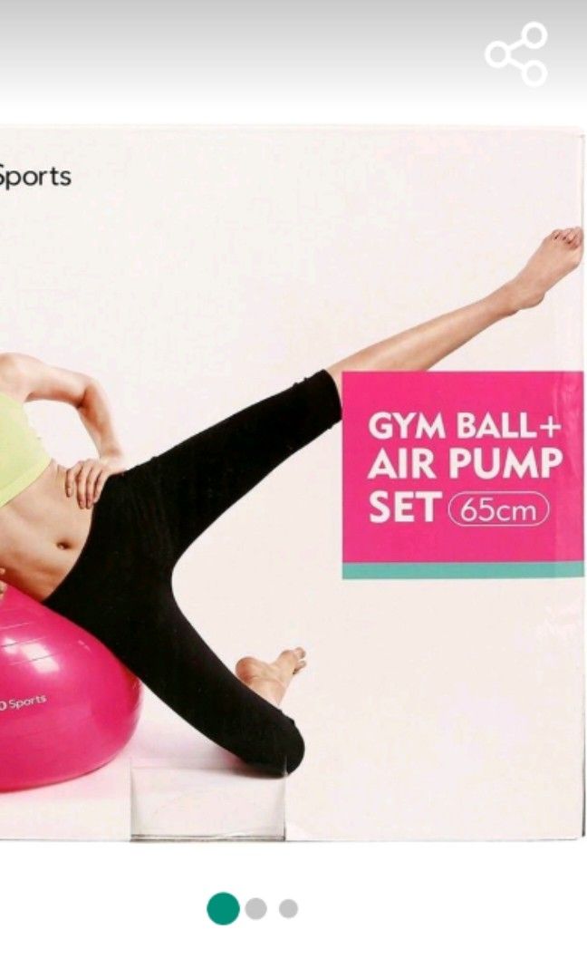 Miniso gym ball set 65cm (green), Sports Equipment, Exercise