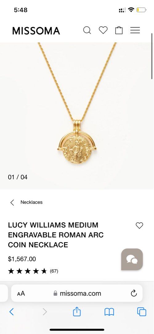 Lucy williams roman hotsell arc coin necklace