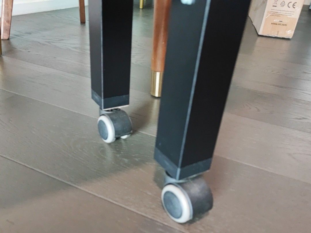 Modified Ikea LACK TV table + wheels and long board URGENT!, Furniture