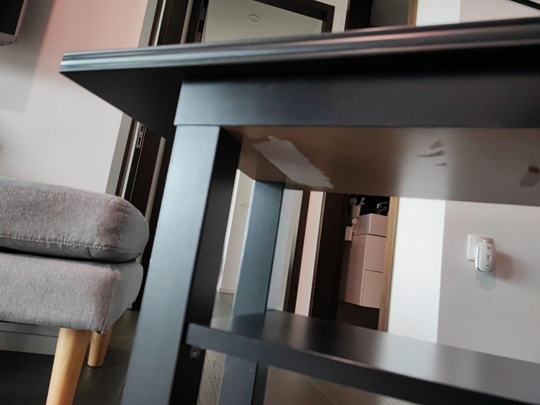 Modified Ikea LACK TV table + wheels and long board URGENT!, Furniture