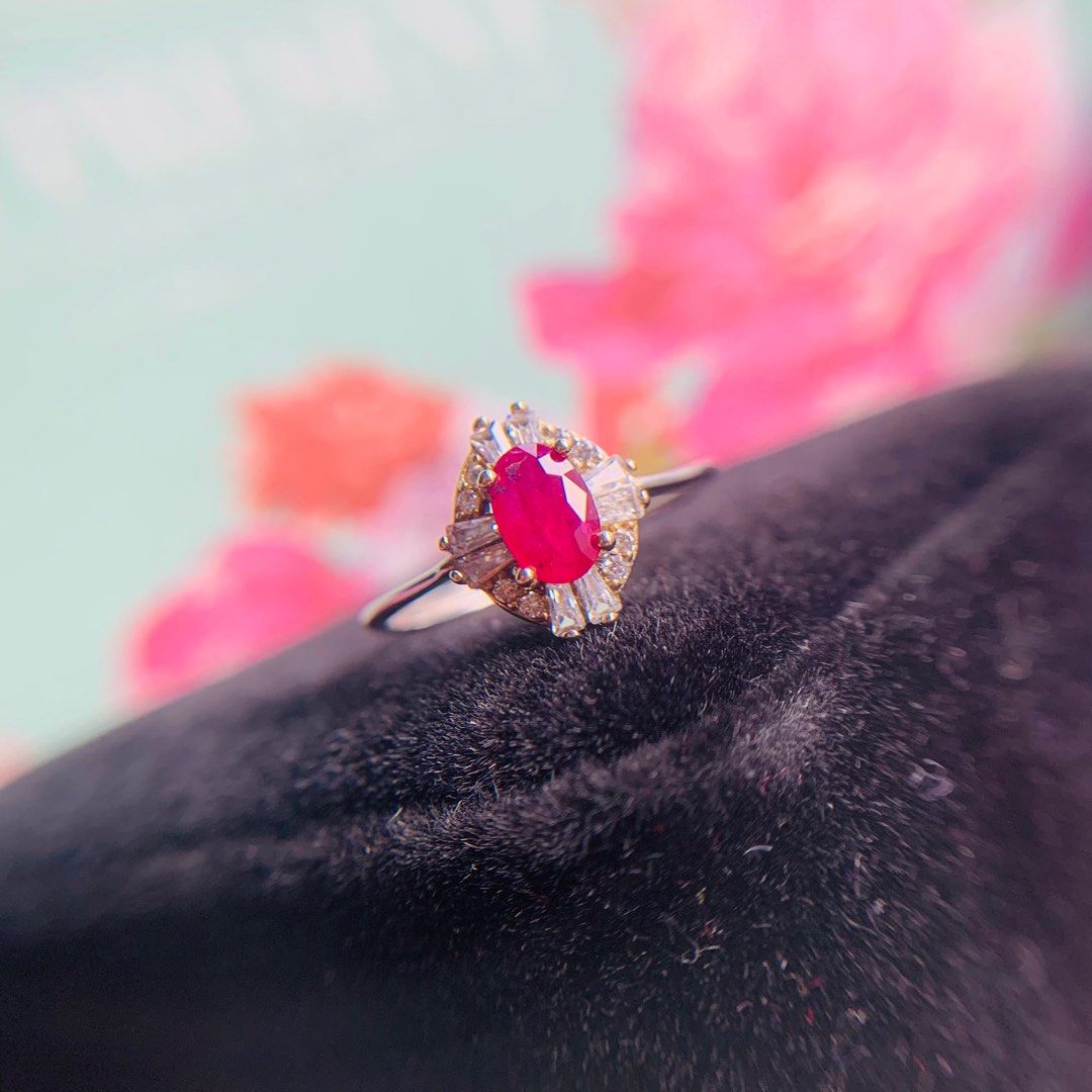 Natural ruby deals sterling silver ring