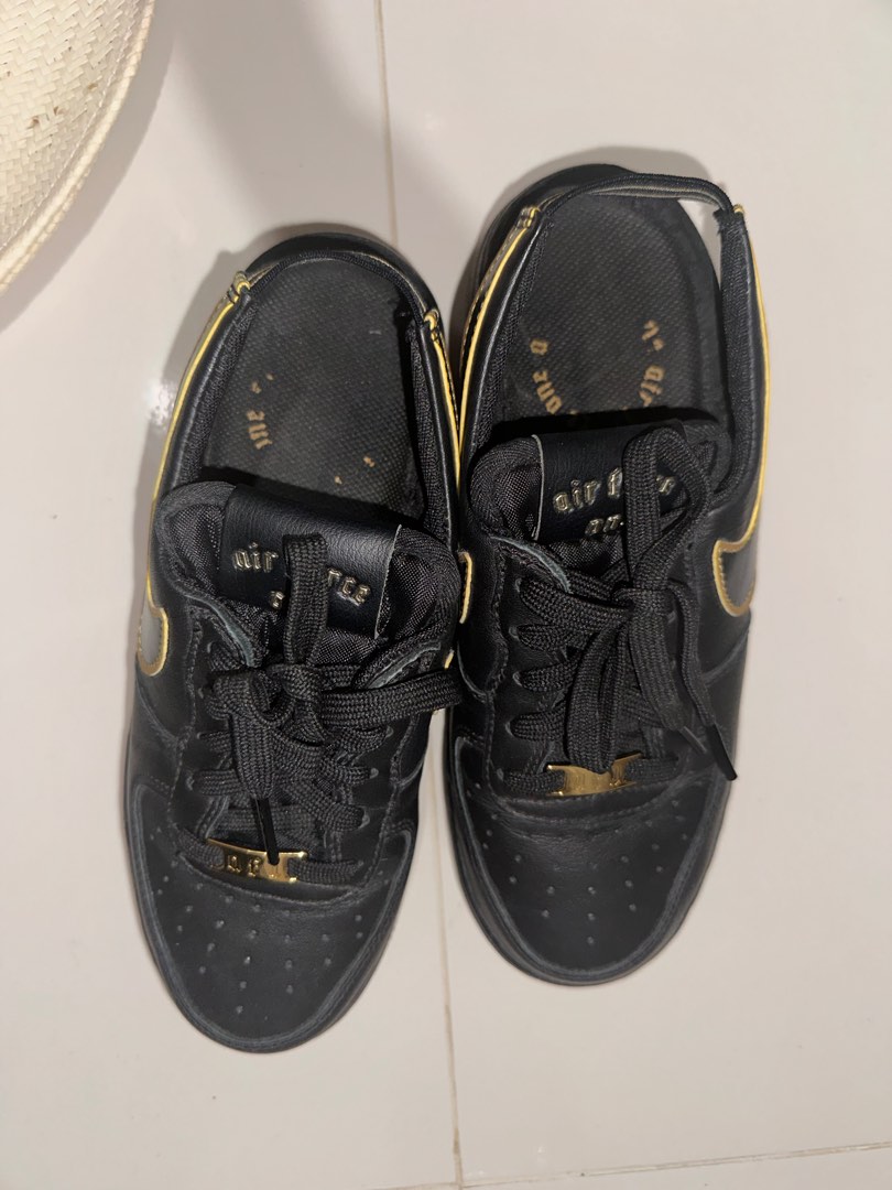 Nike Air Force 1 VTF Sandal Black Metallic Gold Women s Fashion