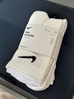 Nike Everyday Cotton Cushioned Crew Socks - white sock Dri-Fit