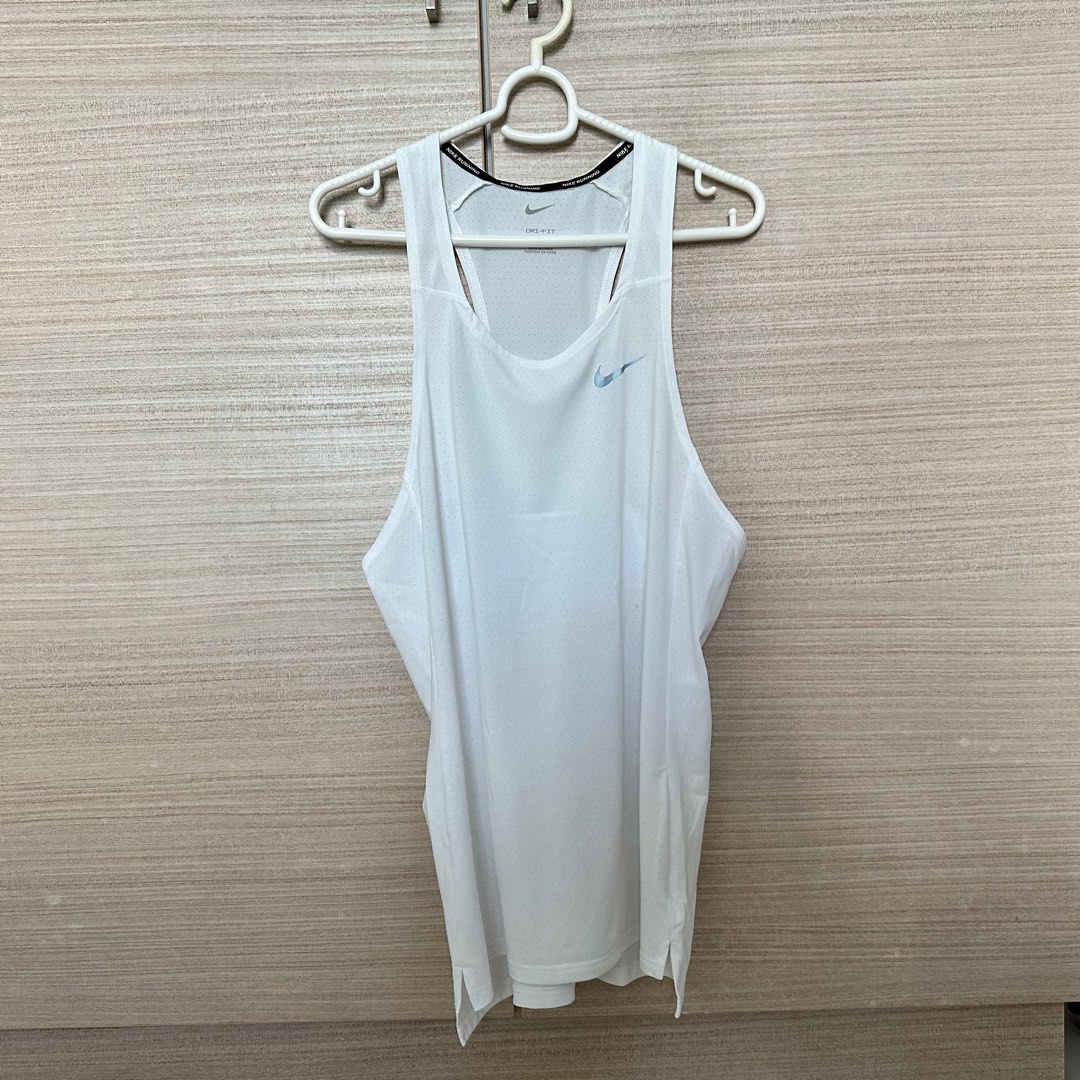 White nike running singlet cheap