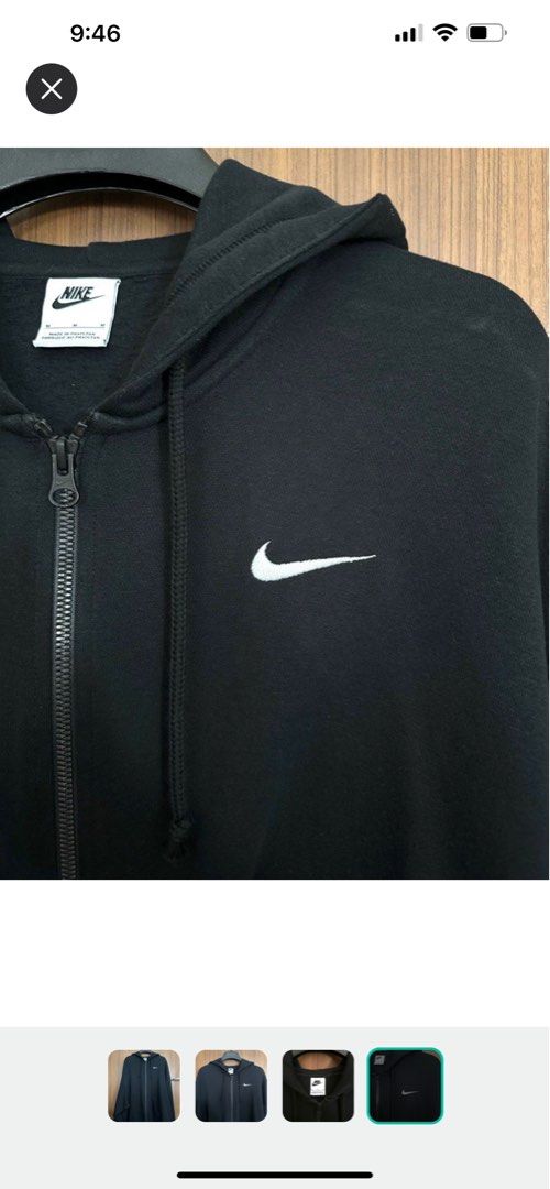 black nike hoodie cotton