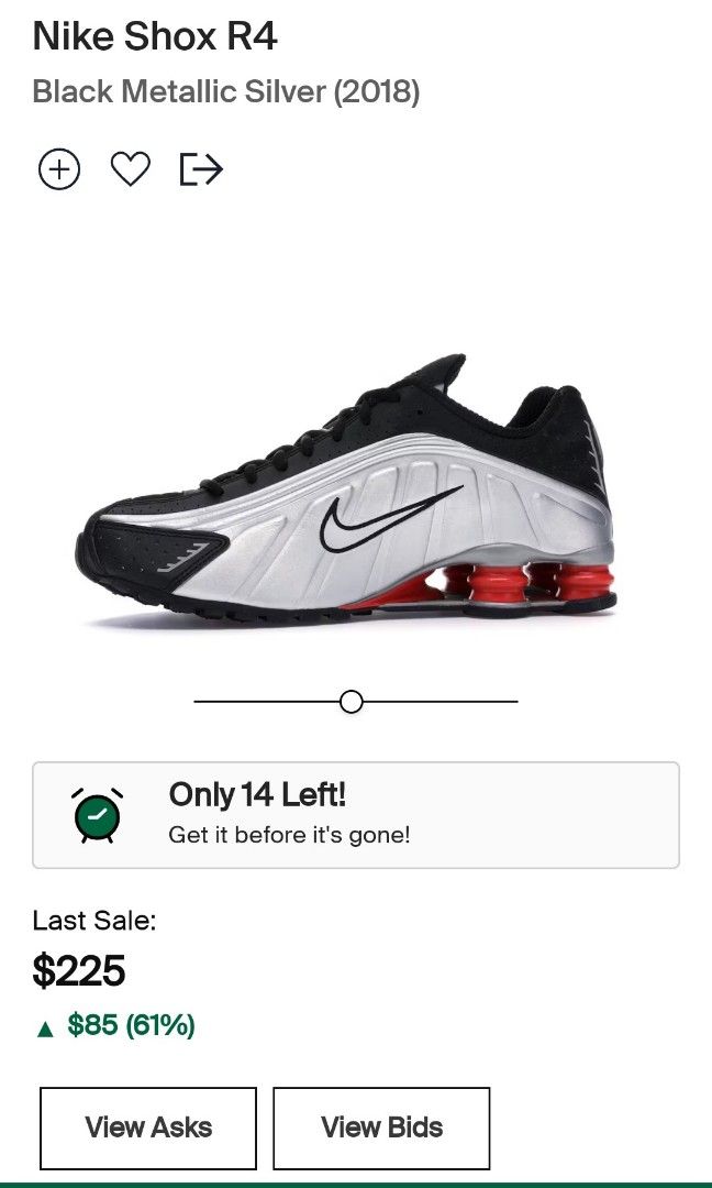 Nike Shox R4 Black Mettalic Silver Women s Fashion Footwear