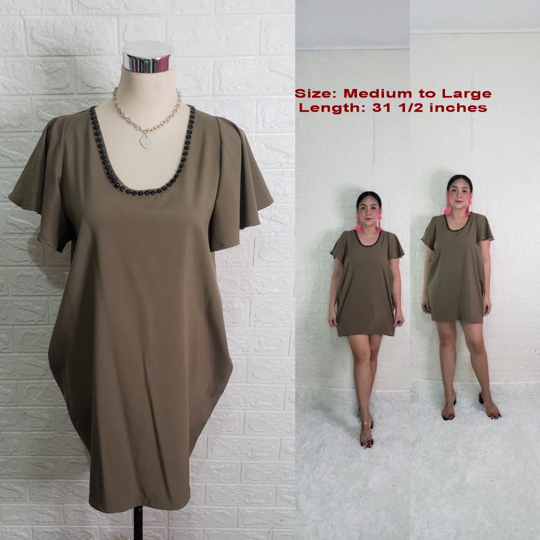 Olive green chiffon slip dress main image 0