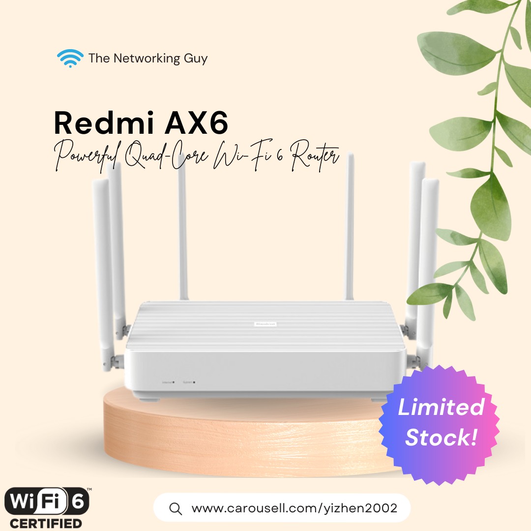 [Ready Stock] OpenWrt Xiaomi Redmi AX6 WiFi 6 Router, Computers & Tech, Parts & Accessories