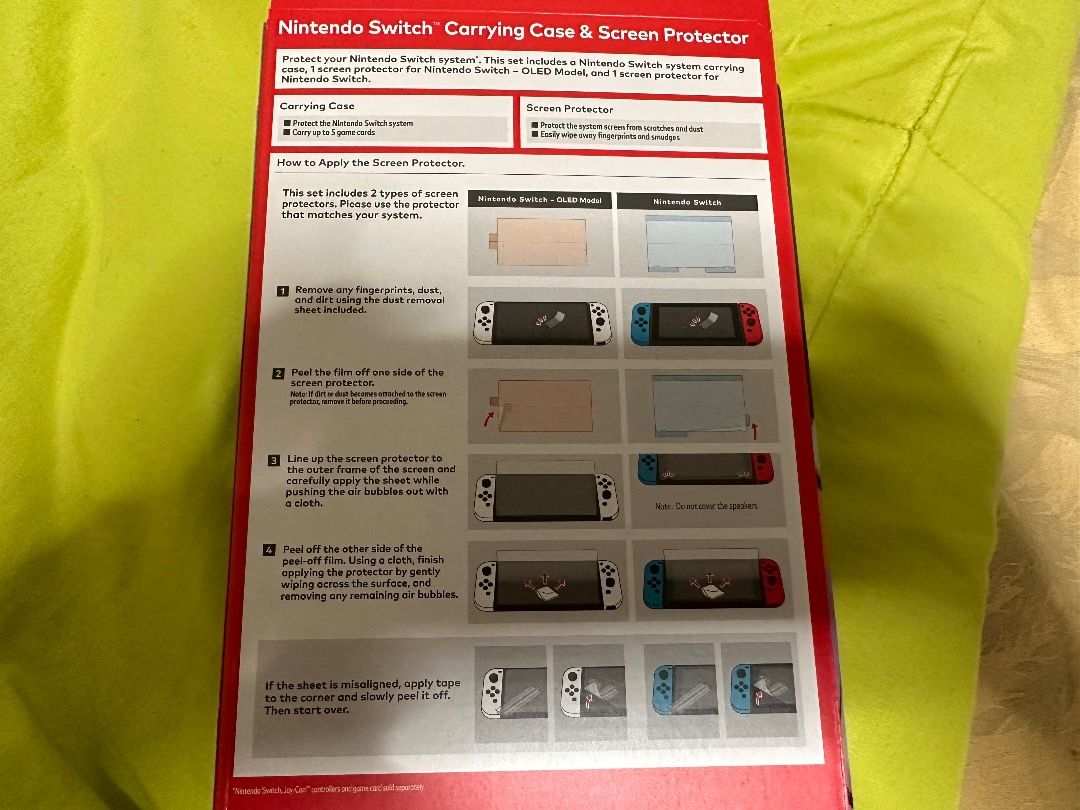 Original Nintendo Switch Screen Protector (for Non-OLED Model), Video ...