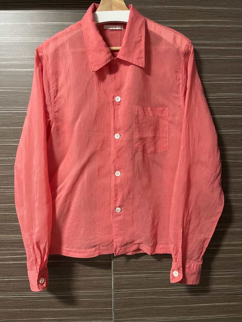 Our Legacy Red Cotton Silk Shirt, Men's Fashion, Tops & Sets, Formal