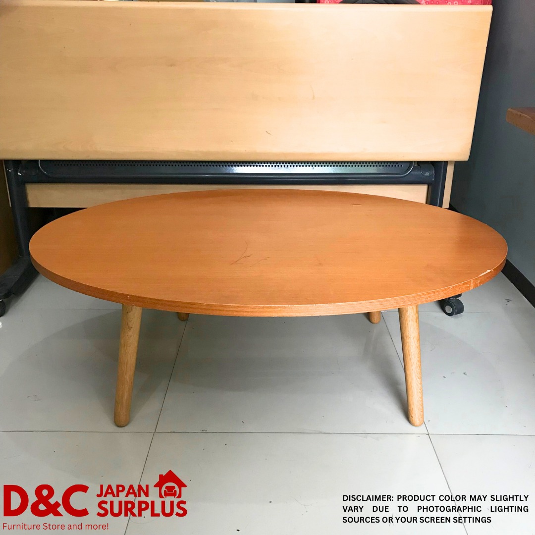 Oval Wooden Low Table on Carousell