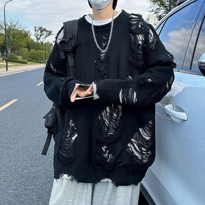 Oversized ripped sweater hotsell