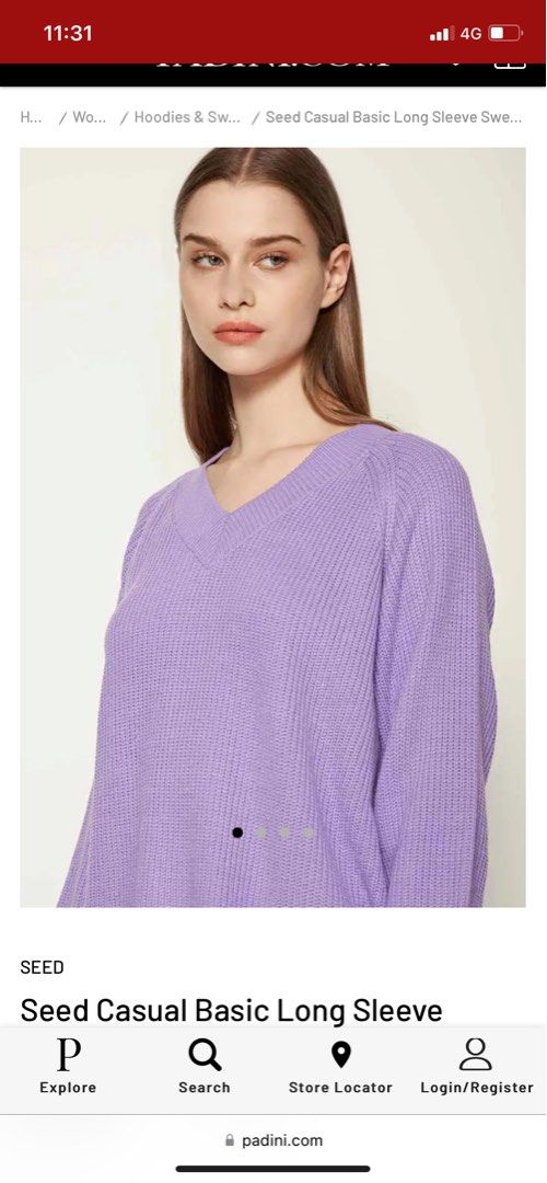 Purple long top sleeve sweater
