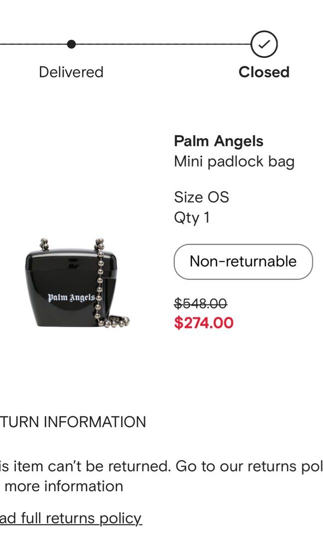 White palm best sale angels padlock bag