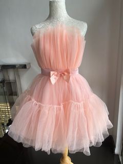 Peach tulle organza dress