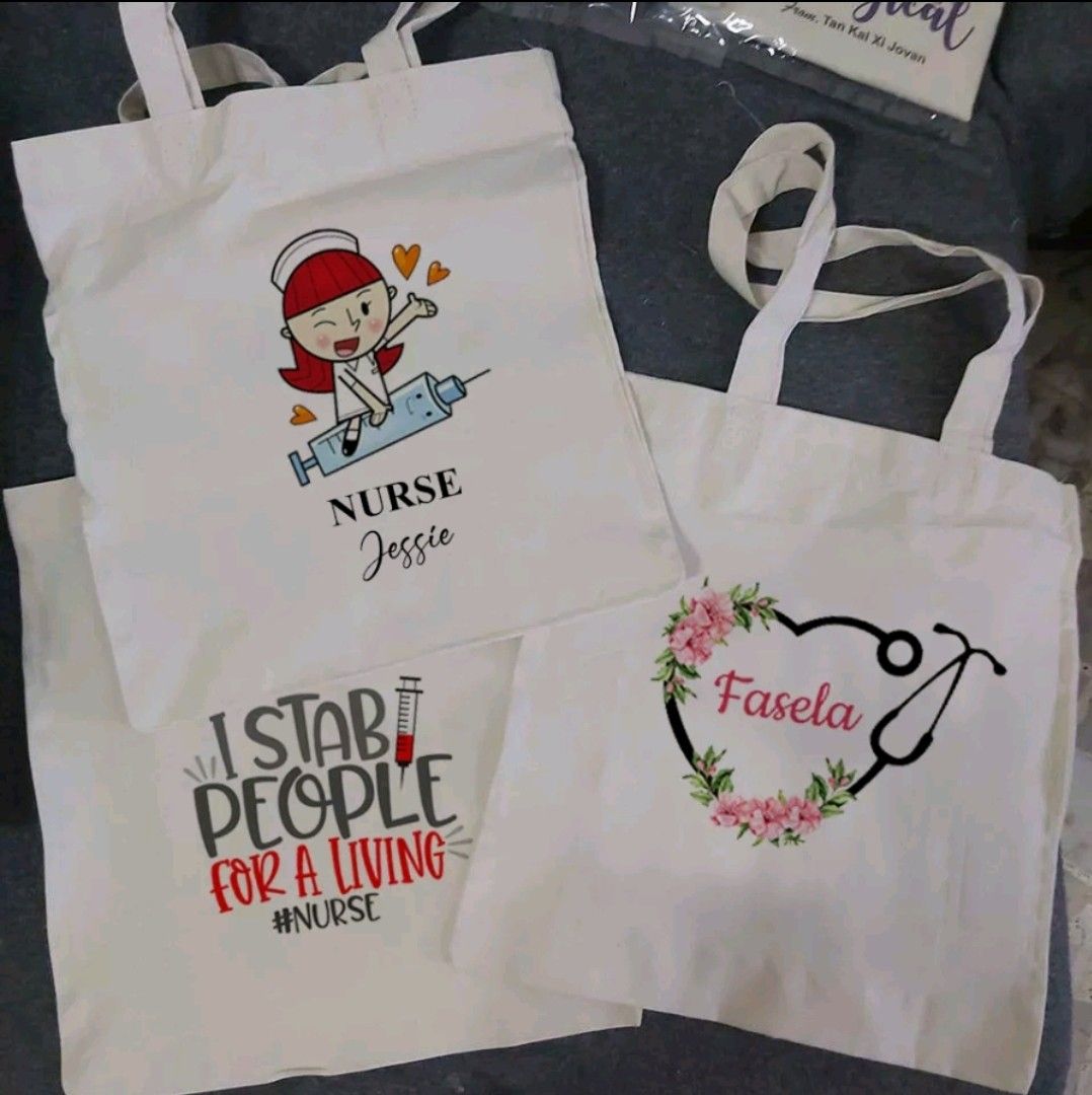 Nurse canvas shop tote bags