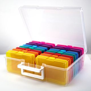 Plastic Box Craft Organiser 4x6 inches 16 pcs with carrying case