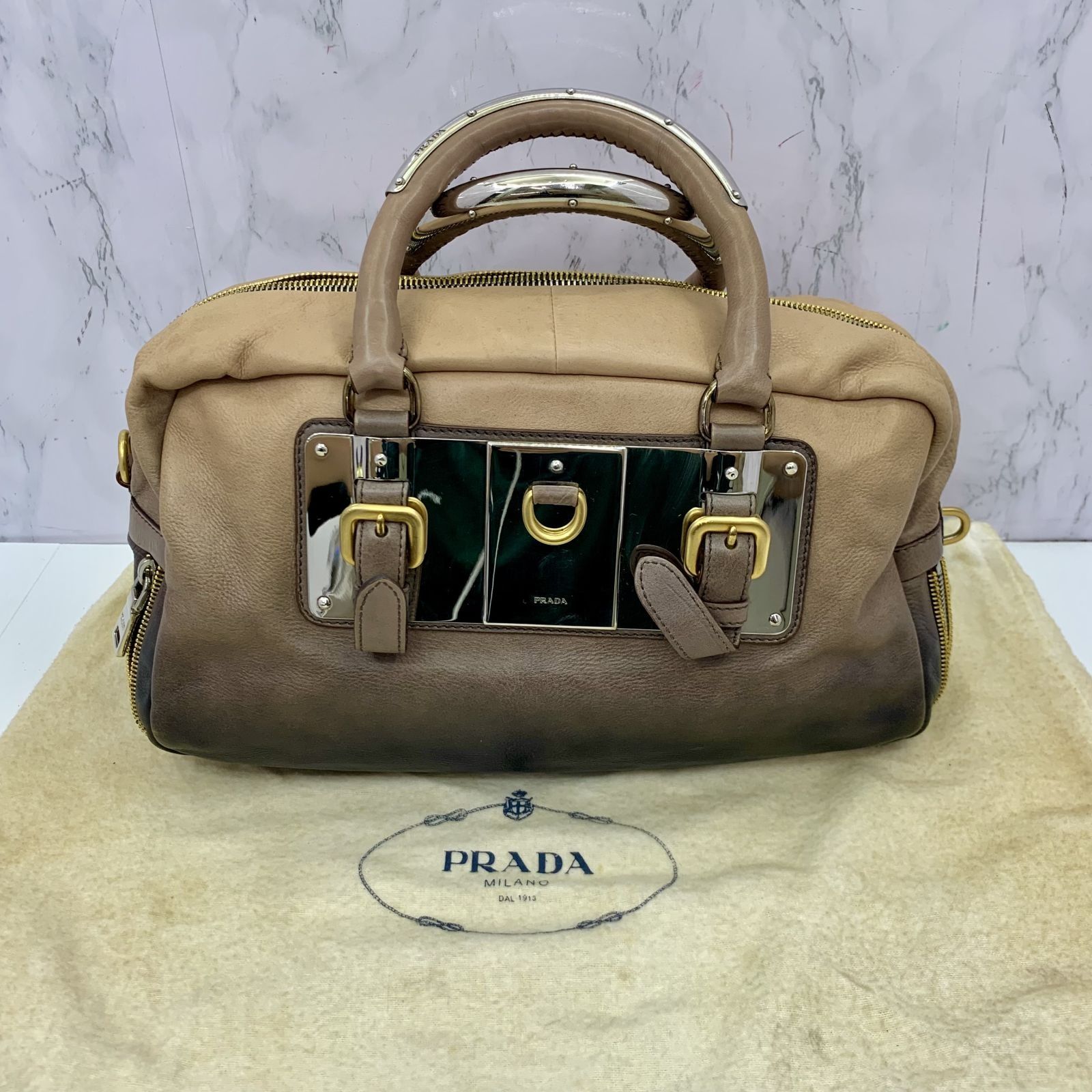 brown prada milano bag