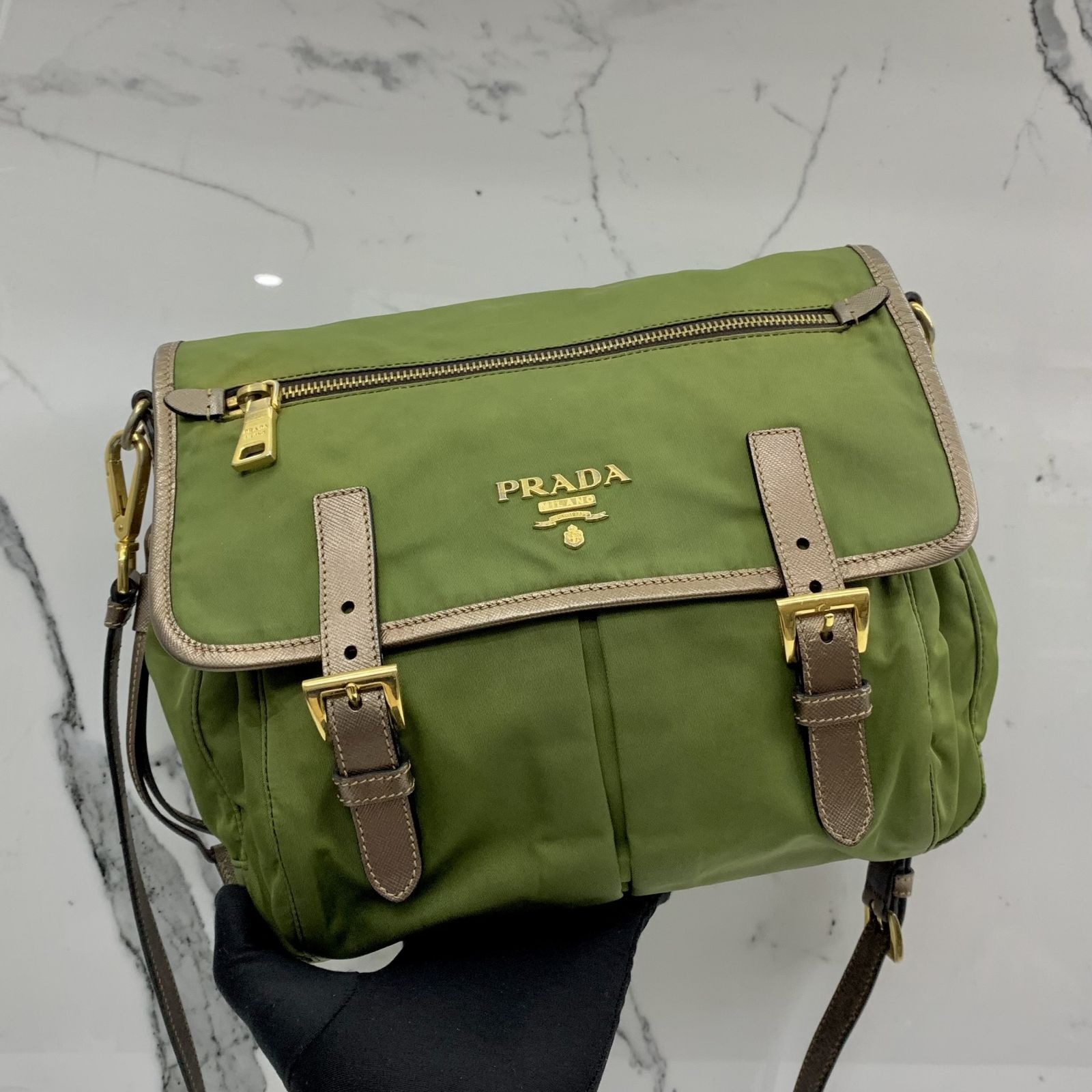 Prada messenger bag green store