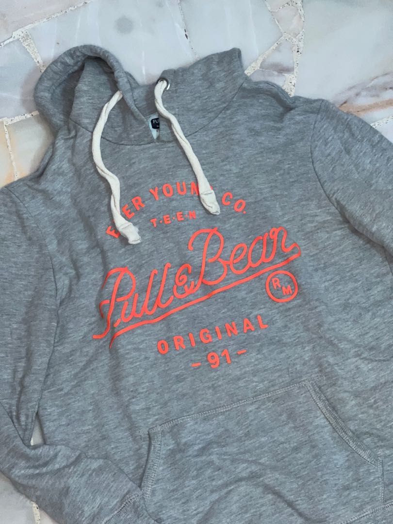 pull bear grey hoodie Women s Fashion Coats Jackets and