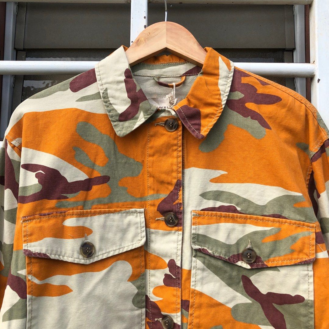 Orange camo denim sales jacket