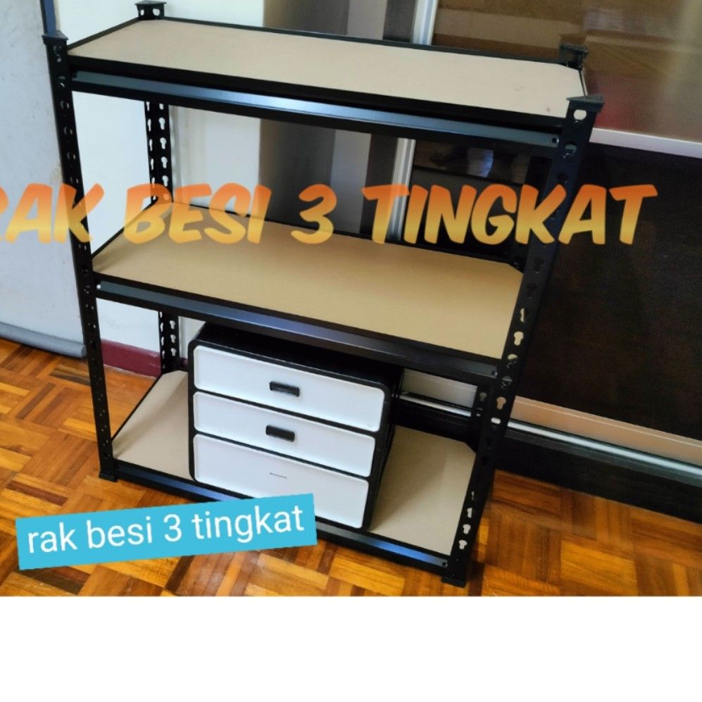 Rak besi&3 & tingkat boltless rack l, Furniture & Home Living, Bathroom ...