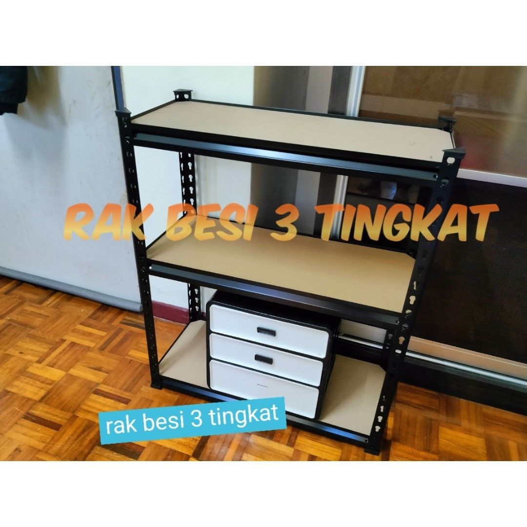 Rak besi*tiga tingkat, Furniture & Home Living, Furniture, Shelves ...