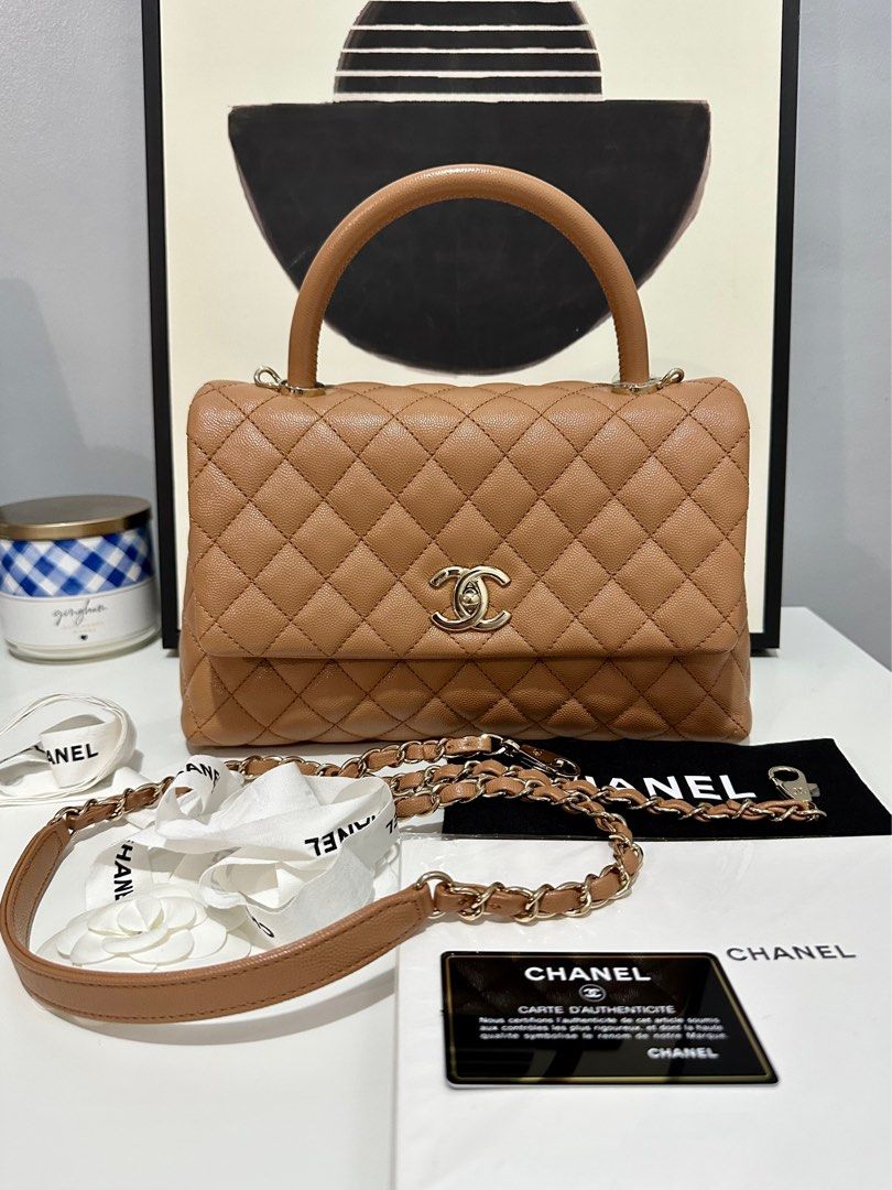 RARE! Authentic Chanel Coco Handle Medium Caviar GHW Caramel, Luxury, Bags  & Wallets on Carousell