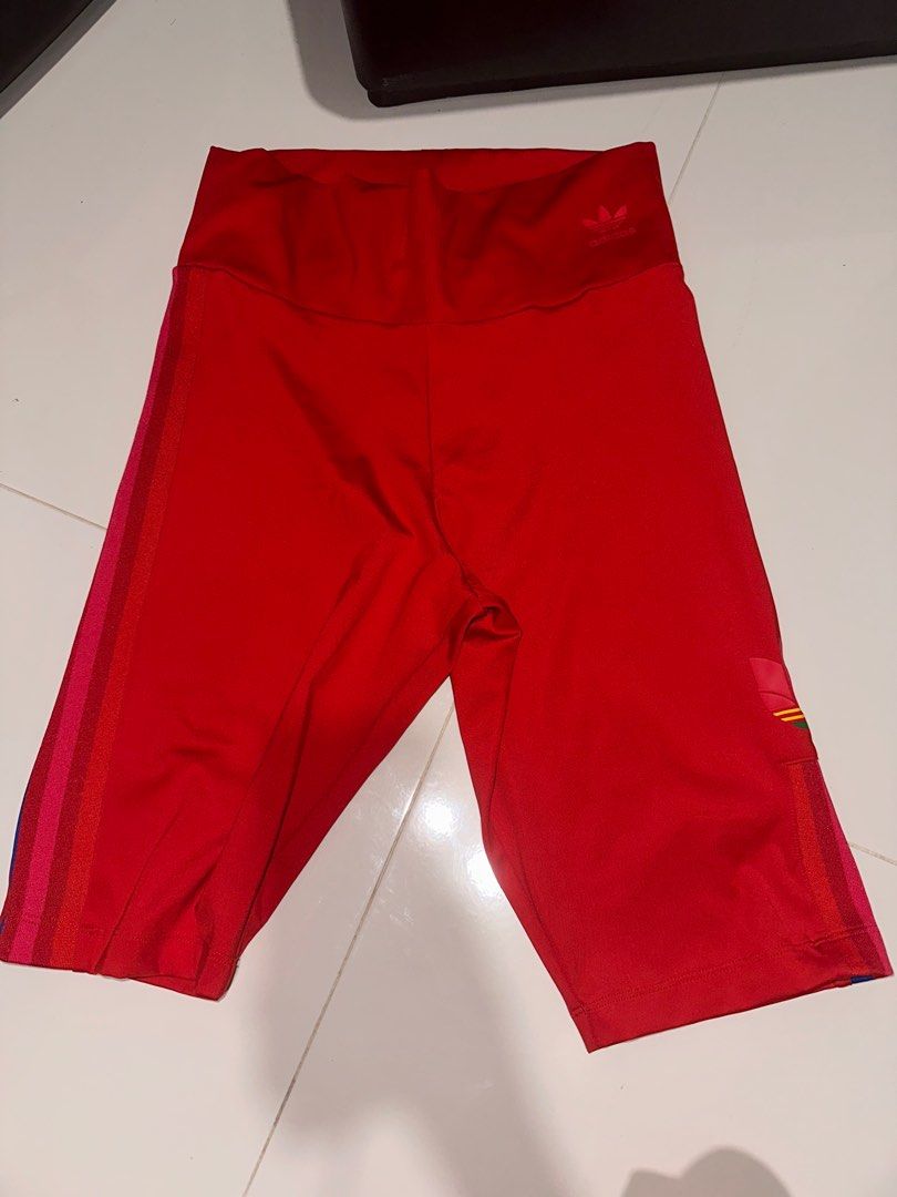 Red adidas cycling clearance shorts