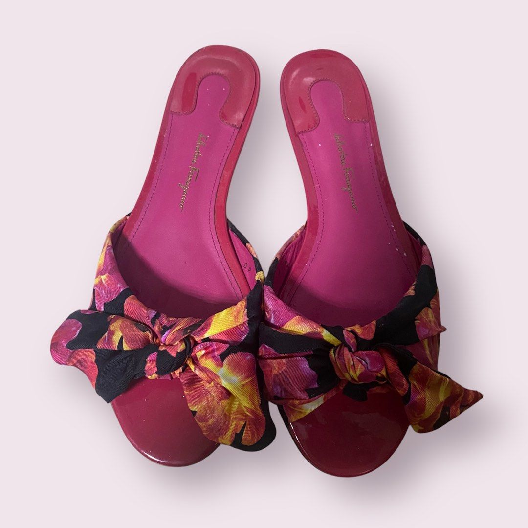 Ferragamo floral cheap slides