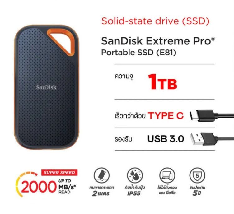 SanDisk Extreme Pro - SSD Externe - 1To - USB 3.1