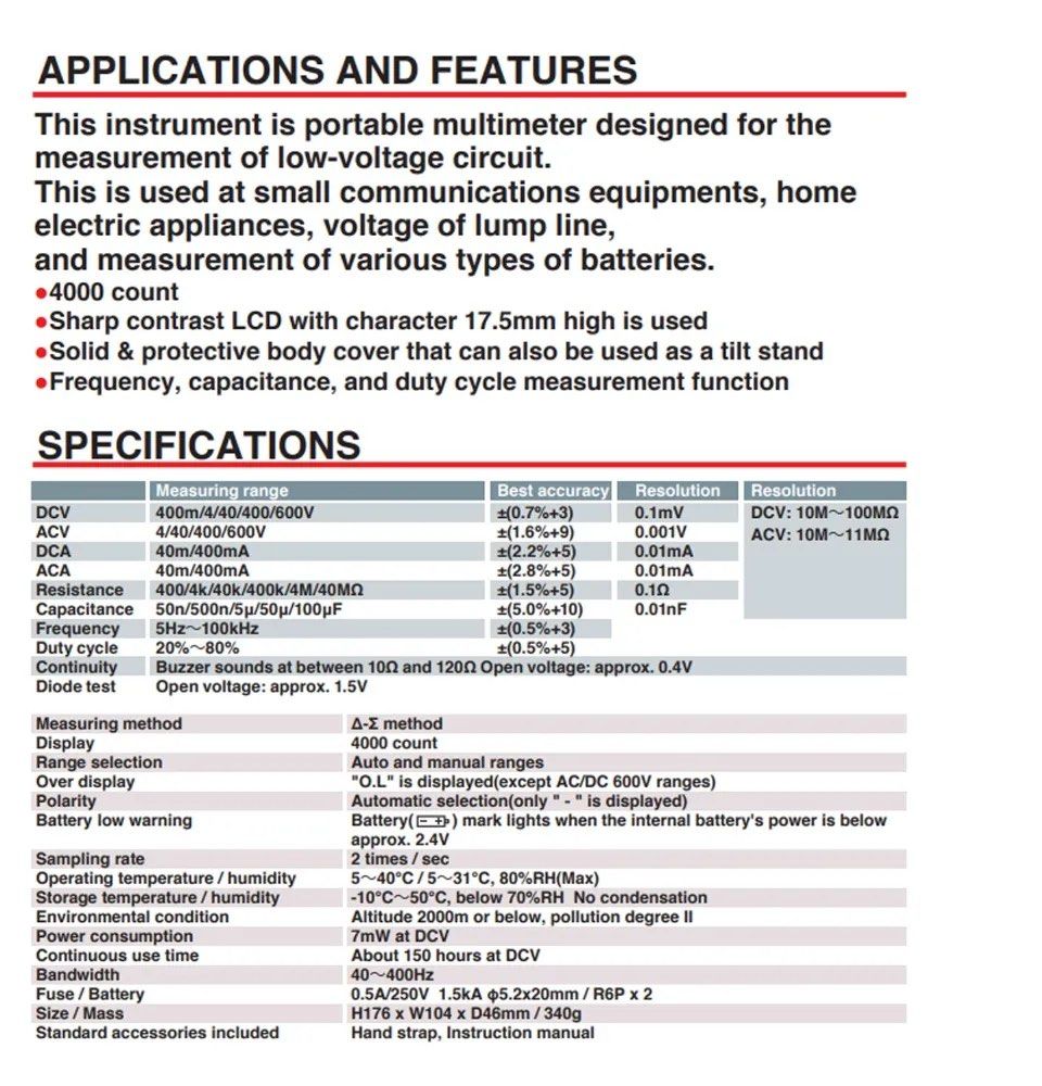 Sanwa CD800A Digital Multimeter AC/DC, Car Accessories, Accessories on