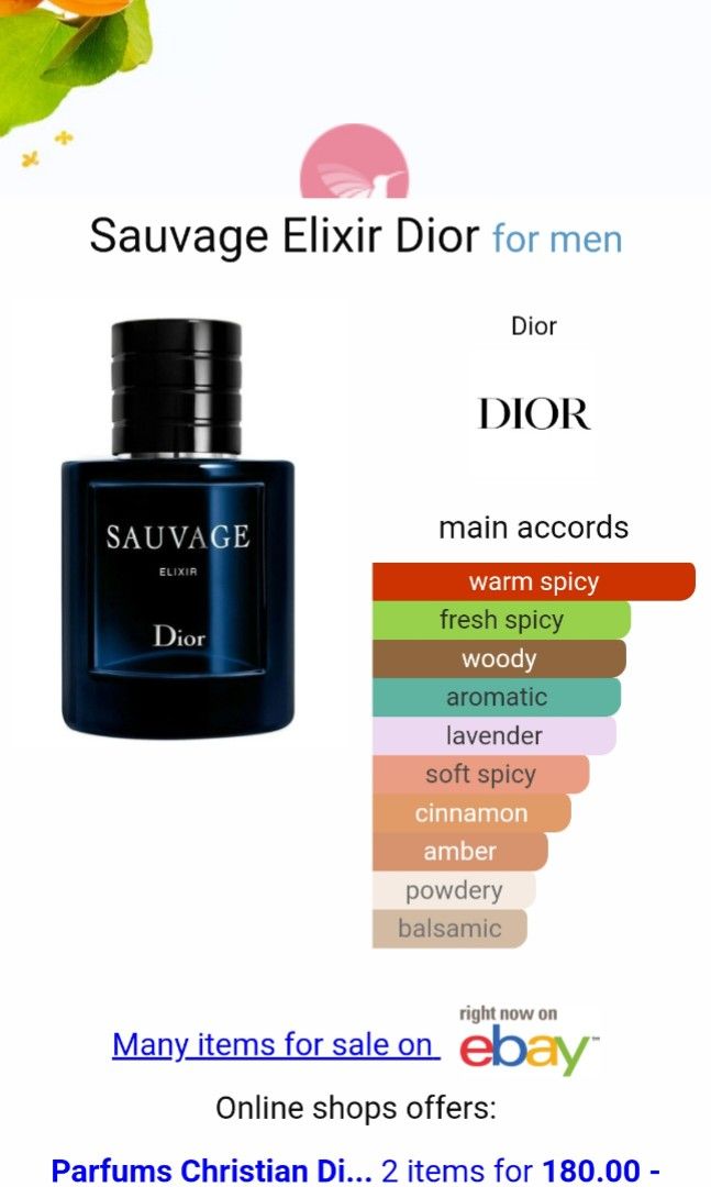 Elixir Dior Sauvage Parfum Probe Christopher Dark Surface, Probe