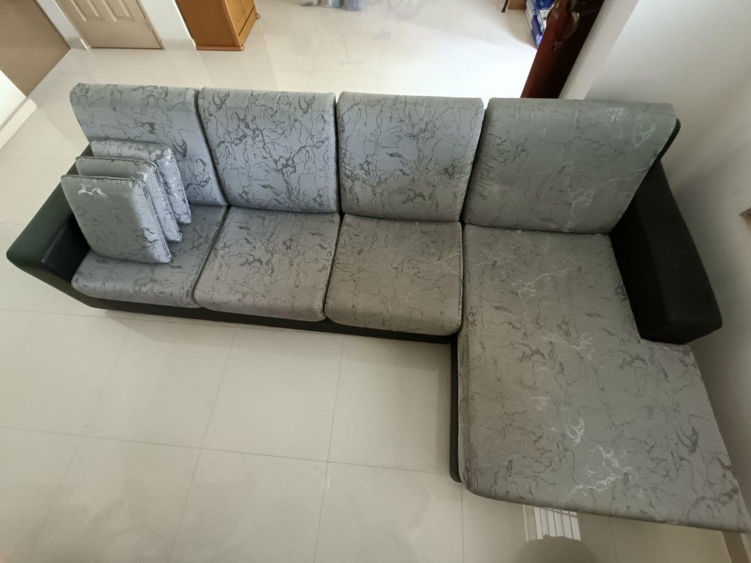 Seahorse L Shape Sofa Set + Free Additional Sofa Cover, Furniture