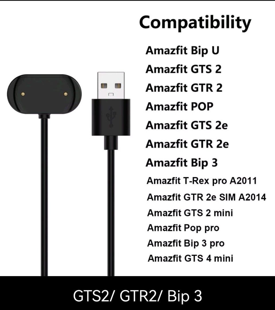 USB Charging Cable Cord for Amazfit GTR2/GTS2 /Bip U /GTR 2e/ Zepp E/Z  Watch