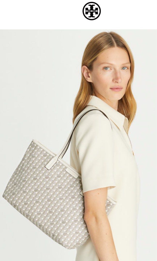 Tory burch tote online bag with zipper