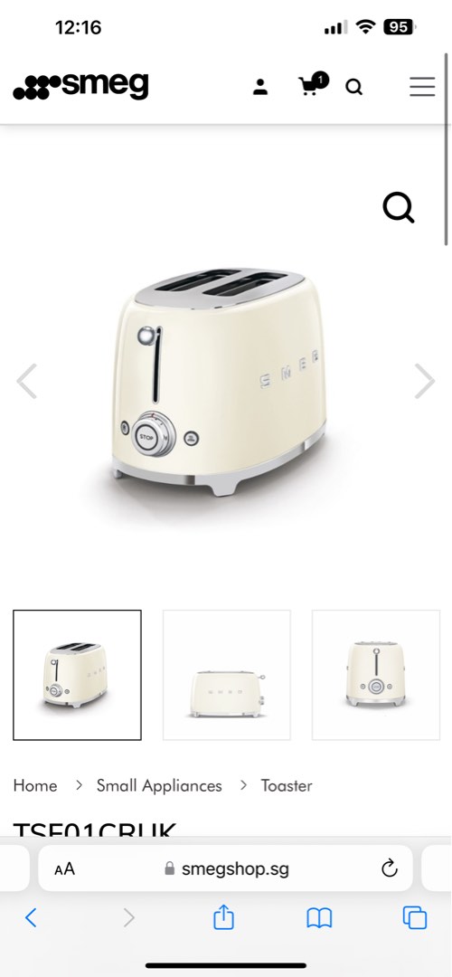 smeg toaster (Brand new white colour), TV & Home Appliances, Kitchen