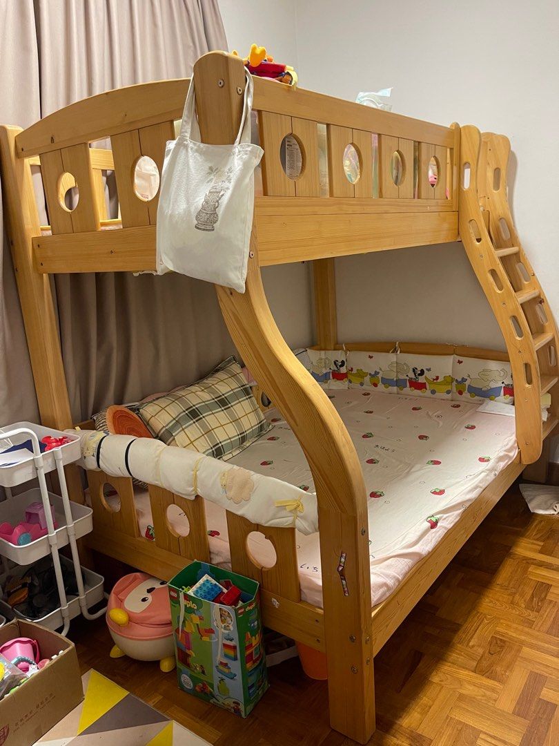 Double decker 2025 wooden cot