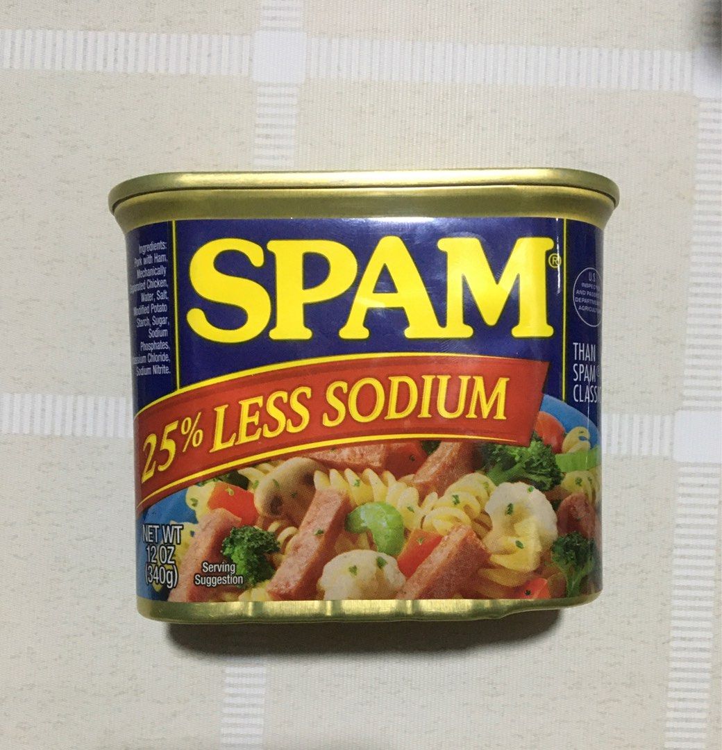 CHEAPER PRICE! Spam (25% Less Sodium) (Category: Packaged & Instant Food) located in Abucay. Submitted by peacchyfinds (Listing ID 1243289700, Image 3). Description: 13 PCS LEFT. Expiry Date: April 2027 SF shouldered by buyer. (JNT).